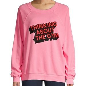 Wildfox Thinking About The Gym Graphic Sweatshirt